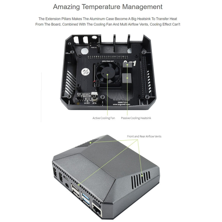 Waveshare Argon One Aluminum Case For Raspberry Pi 4, with Safe Power Button - Consumer Electronics by WAVESHARE | Online Shopping UK | buy2fix