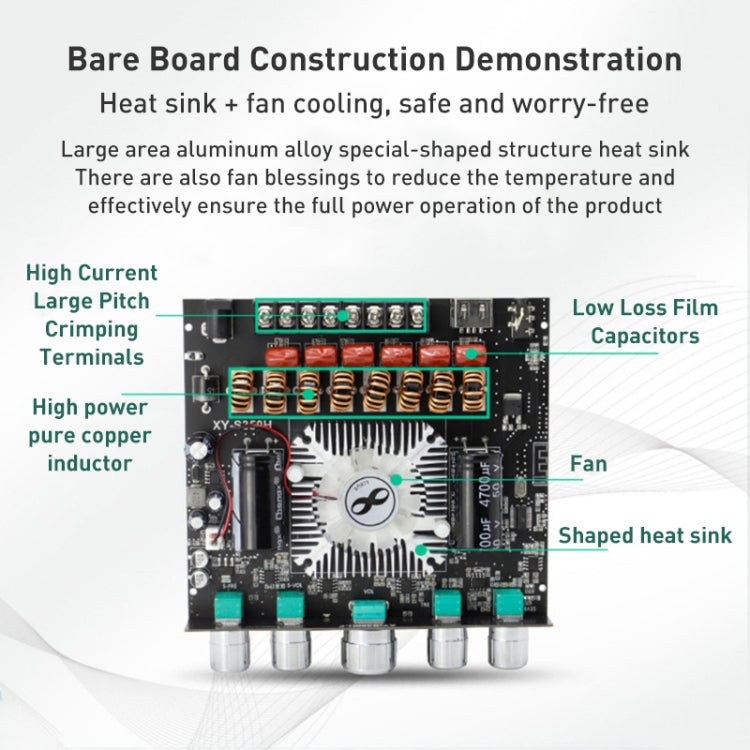 220W 12V 24V Power Bluetooth Wireless TP3251 Stereo Audio Amplifier Board Treble and Bass Control Subwoofer - Consumer Electronics by buy2fix | Online Shopping UK | buy2fix