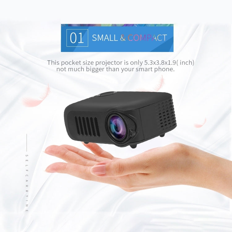 A2000 Portable Projector 800 Lumen LCD Home Theater Video Projector, Support 1080P, AU Plug (Yellow) - Consumer Electronics by buy2fix | Online Shopping UK | buy2fix