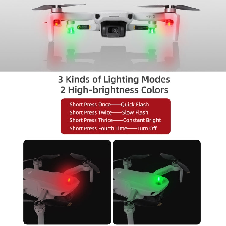 Sunnylife 2-Green + 2-Red Night Strobe LED Light Indicator Light for DJI Mavic 2 / Mini / Mavic Air 2 / FPV - DJI & GoPro Accessories by Sunnylife | Online Shopping UK | buy2fix