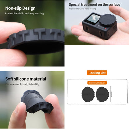 For DJI Osmo Action 5 Pro / 4 / 3 Sunnylife 2pcs Silicone Lens Cap (Black) - Other by Sunnylife | Online Shopping UK | buy2fix