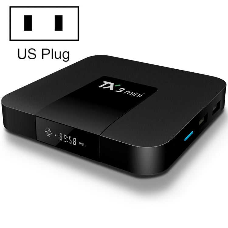 TX3 Mini 4K*2K Display HD Smart TV BOX Player with Remote Controller, Android 7.1 OS Amlogic S905W up to 2.0 GHz, Quad core ARM Cortex-A53, RAM: 2GB DDR3, ROM: 16GB, Supports WiFi & TF & AV In & DC In, US Plug(Black) - Consumer Electronics by buy2fix | Online Shopping UK | buy2fix