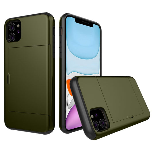 For iPhone 11 Shockproof Rugged Armor Protective Case with Card Slot (Army Green) - Apple Accessories by buy2fix | Online Shopping UK | buy2fix