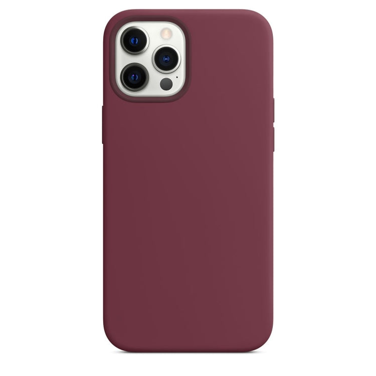 For iPhone 12 / 12 Pro Magnetic Liquid Silicone Full Coverage Shockproof Magsafe Case with Magsafe Charging Magnet(Wine Red) - iPhone 12 / 12 Pro Cases by buy2fix | Online Shopping UK | buy2fix