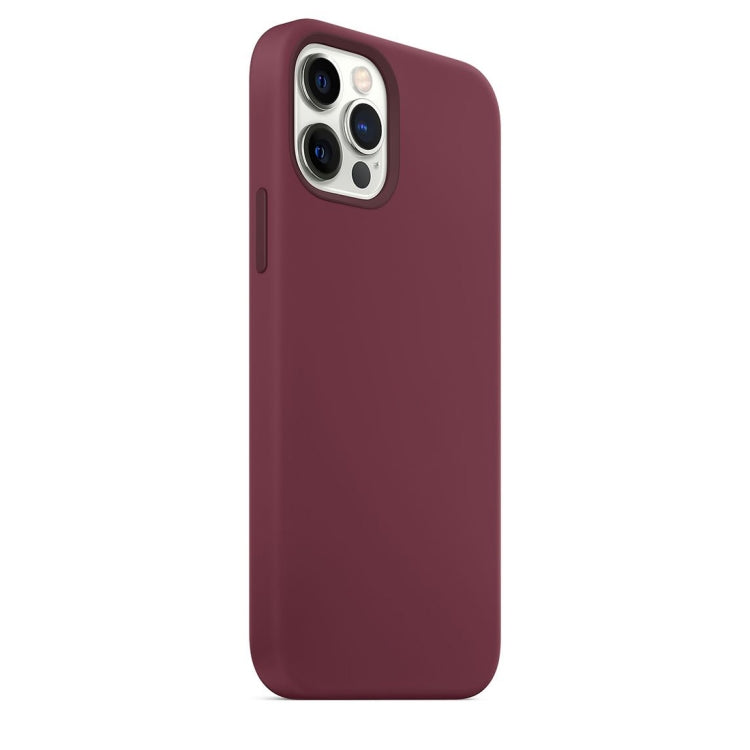 For iPhone 12 / 12 Pro Magnetic Liquid Silicone Full Coverage Shockproof Magsafe Case with Magsafe Charging Magnet(Wine Red) - iPhone 12 / 12 Pro Cases by buy2fix | Online Shopping UK | buy2fix