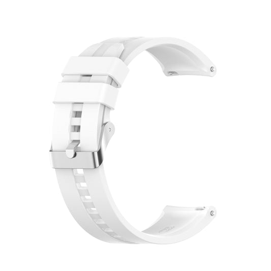 For Huawei Watch GT 2 46mm Silicone  Watch Band with Silver Buckle(White) - Watch Bands by buy2fix | Online Shopping UK | buy2fix