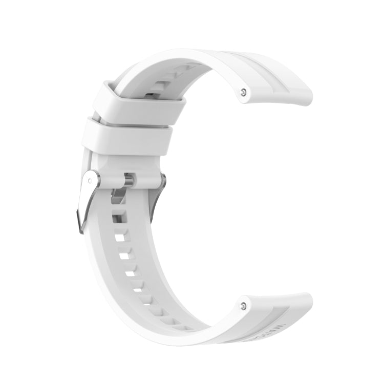 For Huawei Watch GT 2 46mm Silicone  Watch Band with Silver Buckle(White) - Smart Wear by buy2fix | Online Shopping UK | buy2fix