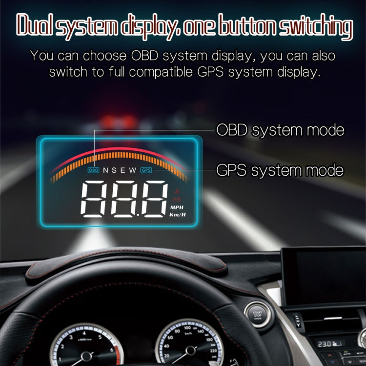 M11 Car OBD2 + GPS Mode Head-up Display HUD Overspeed / Speed / Water Temperature Alarm -  by buy2fix | Online Shopping UK | buy2fix