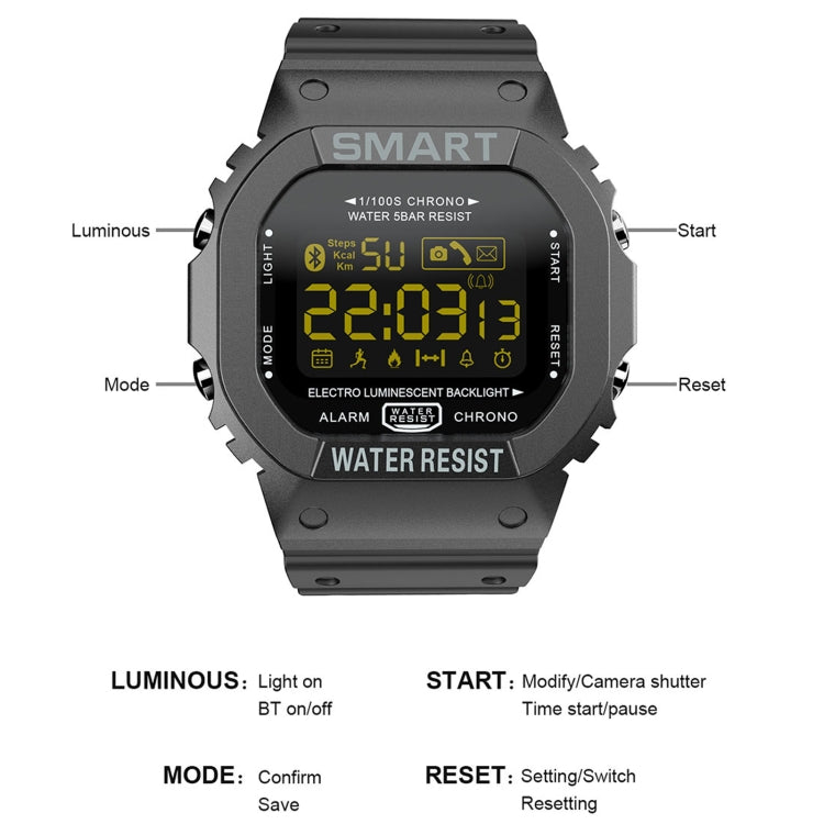 Lokmat MK22 1.21 inch FSTN LCD Screen 50m Waterproof Smart Watch, Support Information Reminder / Remote Camera / Sport Record(Orange) - Smart Watches by Lokmat | Online Shopping UK | buy2fix