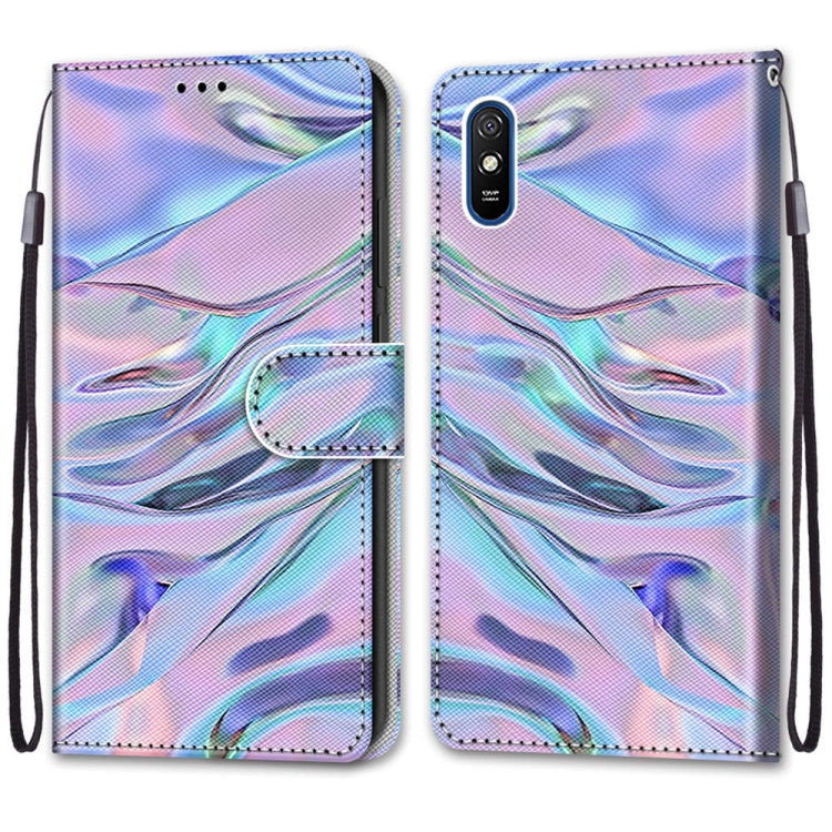 For Xiaomi Redmi 9A Coloured Drawing Cross Texture Horizontal Flip PU Leather Case with Holder & Card Slots & Wallet & Lanyard(Fluorescent Water Texture) - Xiaomi Cases by buy2fix | Online Shopping UK | buy2fix