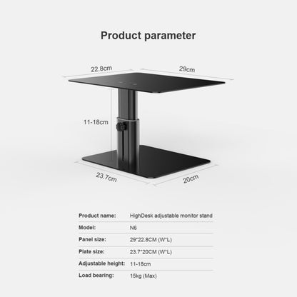 NILLKIN N6 Adjustable High Desk Laptop Monitor Stand Holder (Black) - Laptop Stand by NILLKIN | Online Shopping UK | buy2fix