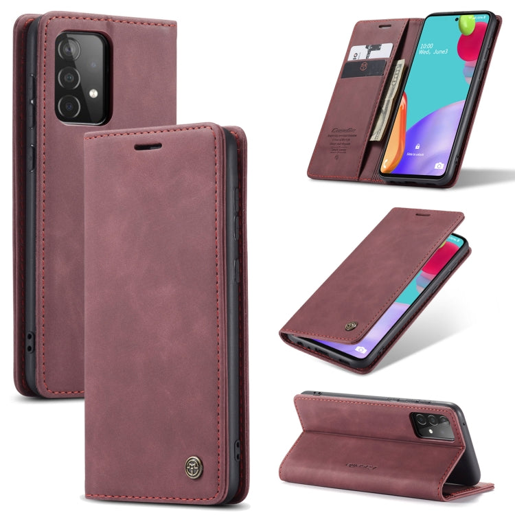 For Samsung Galaxy A52 5G / 4G CaseMe 013 Multifunctional Horizontal Flip Leather Case with Holder & Card Slot & Wallet(Wine Red) - Samsung Accessories by CaseMe | Online Shopping UK | buy2fix