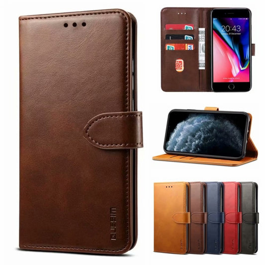 For Samsung Galaxy A52 5G/4G GUSSIM Business Style Horizontal Flip Leather Case with Holder & Card Slots & Wallet(Brown) - Galaxy Phone Cases by GUSSIM | Online Shopping UK | buy2fix