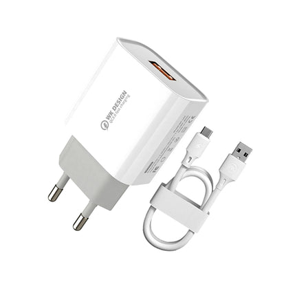 WK WP-U57 Max 18W Maxspeed QC3.0 Fast Charger + USB to 8 Pin Data Cable, Plug Type:EU Plug - USB Charger by WK | Online Shopping UK | buy2fix