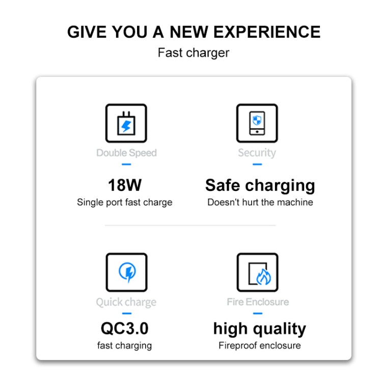 WK WP-U57 Max 18W Maxspeed QC3.0 Fast Charger + USB to 8 Pin Data Cable, Plug Type:EU Plug - USB Charger by WK | Online Shopping UK | buy2fix