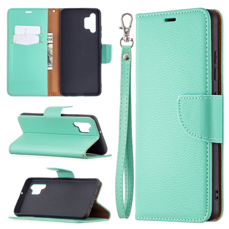 For Samsung Galaxy A32 4G Litchi Texture Pure Color Horizontal Flip Leather Case with Holder & Card Slots & Wallet & Lanyard(Green) - Samsung Accessories by buy2fix | Online Shopping UK | buy2fix