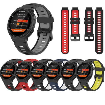 For Garmin Forerunner 220/230/235/620/630/735XT Two-color Silicone Watch Band(Black+Red) - Smart Wear by buy2fix | Online Shopping UK | buy2fix