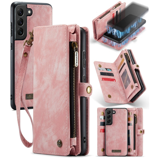 For Samsung Galaxy S21 FE CaseMe 008 Detachable Multifunctional Flip Leather Phone Case(Pink) - Galaxy Phone Cases by CaseMe | Online Shopping UK | buy2fix