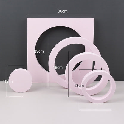 Round Combo Kits Geometric Cube Solid Color Photography Photo Background Table Shooting Foam Props (Pink) -  by buy2fix | Online Shopping UK | buy2fix