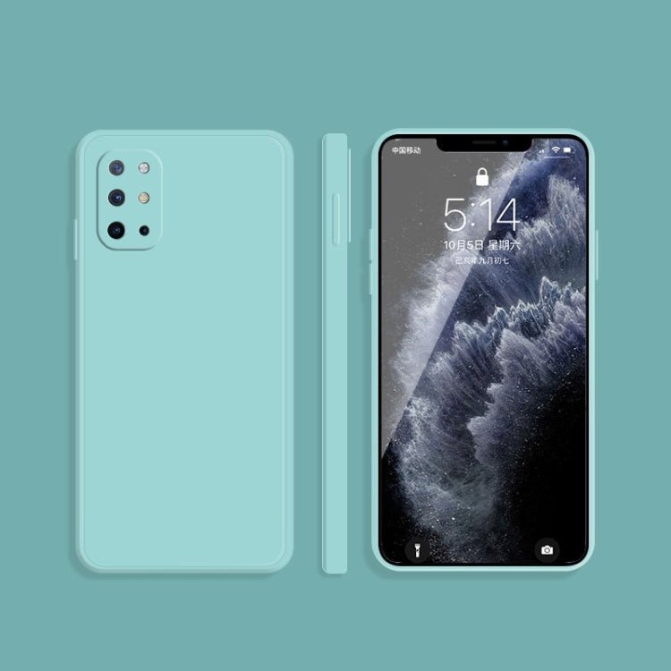 For OnePlus 8T Solid Color Imitation Liquid Silicone Straight Edge Dropproof Full Coverage Protective Case(Sky Blue) - Mobile Accessories by buy2fix | Online Shopping UK | buy2fix