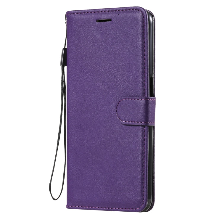 For OPPO A93 5G / A54 5G / A74 5G Solid Color Horizontal Flip Protective Leather Case with Holder & Card Slots & Wallet & Photo Frame & Lanyard(Purple) - OPPO & vivo Accessories by buy2fix | Online Shopping UK | buy2fix