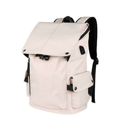 SJ02 13-15.6 inch Universal Large-capacity Laptop Backpack with USB Charging Port(Apricot) - Backpack by buy2fix | Online Shopping UK | buy2fix