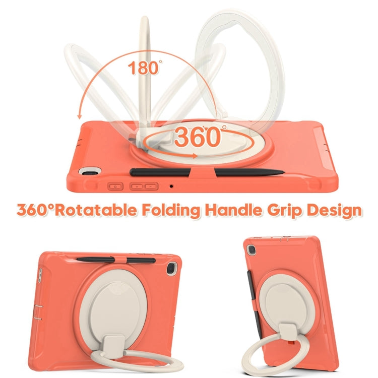 Shockproof TPU + PC Protective Case with 360 Degree Rotation Foldable Handle Grip Holder & Pen Slot For Samsung Galaxy Tab S6 Lite 10.4 inch P610(Living Coral) - Tab S6 Lite P610 / P615 by buy2fix | Online Shopping UK | buy2fix