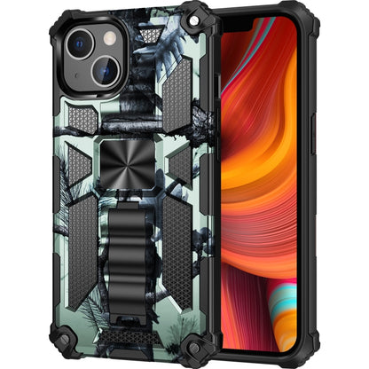 For iPhone 13 mini Camouflage Armor Kickstand TPU + PC Magnetic Phone Case (Light Green) - iPhone 13 mini Cases by buy2fix | Online Shopping UK | buy2fix