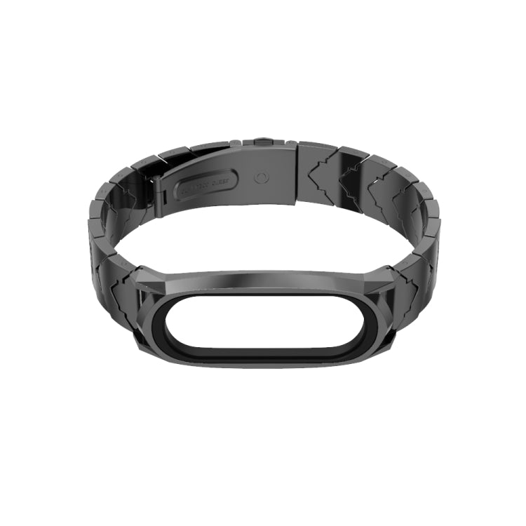 For Xiaomi Mi Band 6 / 5 / 4 / 3 Mijobs GT Metal Stainless Steel V Type Watch Band(Black) - Watch Bands by MIJOBS | Online Shopping UK | buy2fix