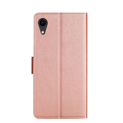 For iPhone XR Ultra-thin Voltage Side Buckle PU + TPU Horizontal Flip Leather Case with Holder & Card Slot(Rose Gold) - More iPhone Cases by buy2fix | Online Shopping UK | buy2fix