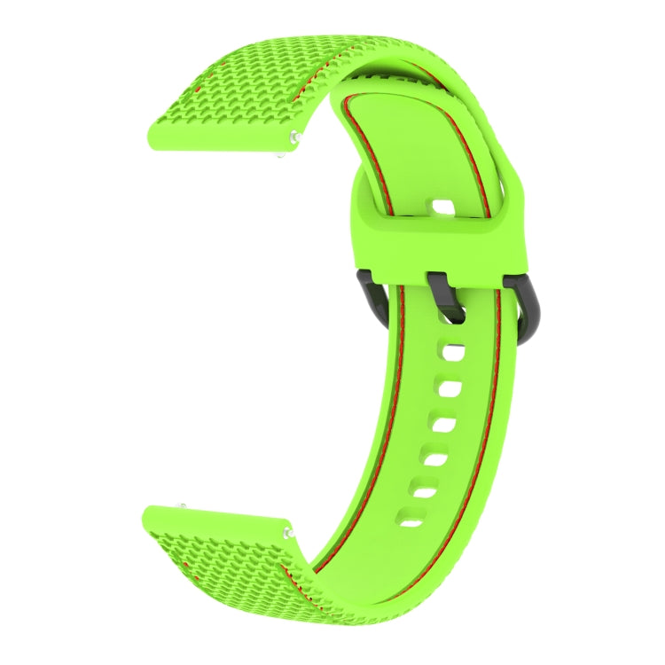 20mm For Samsung Galaxy Watch Active 2 Two-color Stitching Silicone Watch Band(Green) - Watch Bands by buy2fix | Online Shopping UK | buy2fix