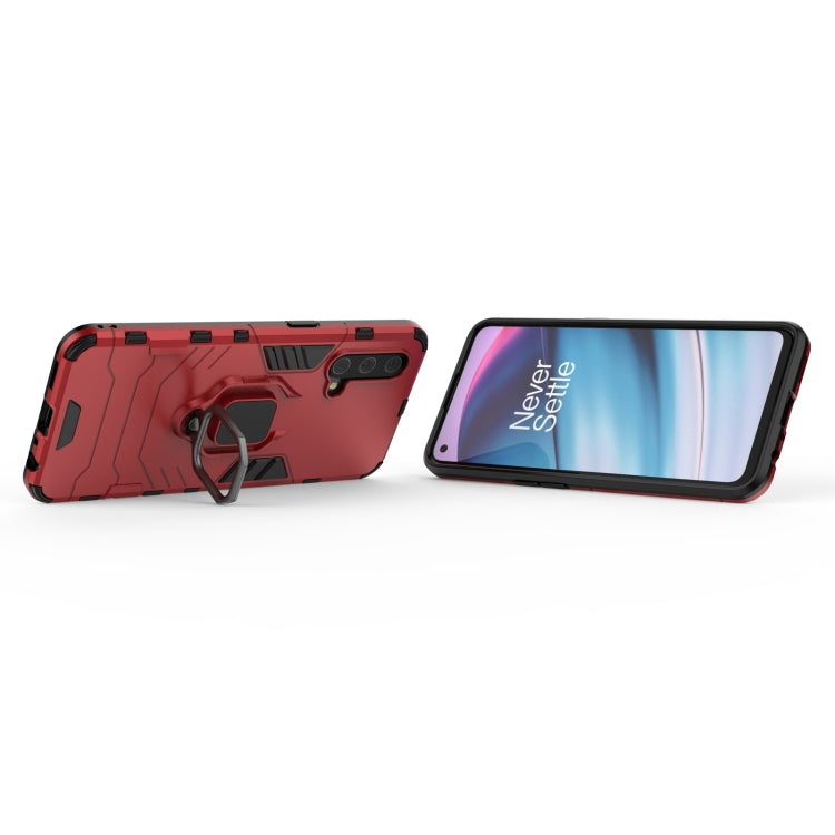 For OnePlus Nord CE 5G PC + TPU Shockproof Protective Case with Magnetic Ring Holder(Red) - OnePlus Cases by buy2fix | Online Shopping UK | buy2fix