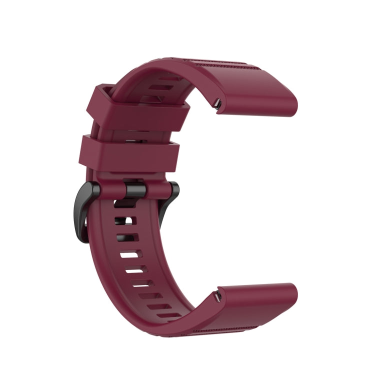 For Garmin Fenix 6 22mm Smart Watch Quick Release Silicon Watch Band(Wine Red) - Watch Bands by buy2fix | Online Shopping UK | buy2fix