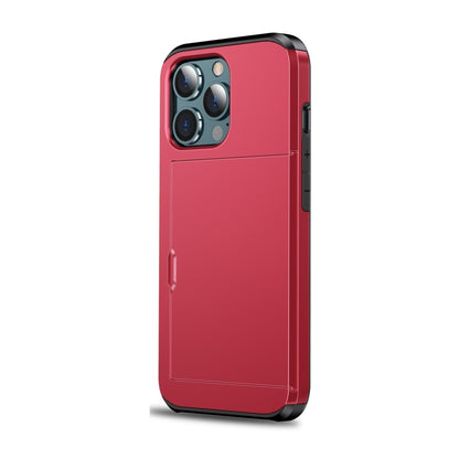 For iPhone 13 Pro Shockproof Armor Protective Case with Slide Card Slot (Red) - iPhone 13 Pro Cases by buy2fix | Online Shopping UK | buy2fix