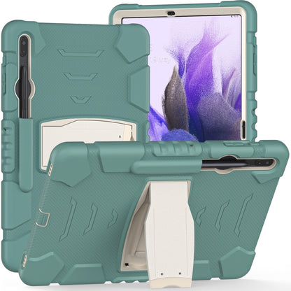 For Samsung Galaxy Tab S7+/ Tab S7 FE / Tab S8+ 3-Layer Protection Screen Frame + PC + Silicone Combination Case with Holder(Emerald Green) - Other Galaxy Tab PC by buy2fix | Online Shopping UK | buy2fix