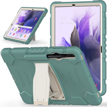 For Samsung Galaxy Tab S7+/ Tab S7 FE / Tab S8+ 3-Layer Protection Screen Frame + PC + Silicone Combination Case with Holder(Emerald Green) - Other Galaxy Tab PC by buy2fix | Online Shopping UK | buy2fix