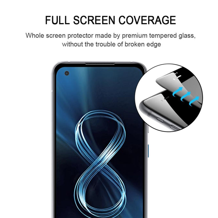 For Asus Zenfone 8 Full Glue Full Cover Screen Protector Tempered Glass Film - ASUS Tempered Glass by buy2fix | Online Shopping UK | buy2fix