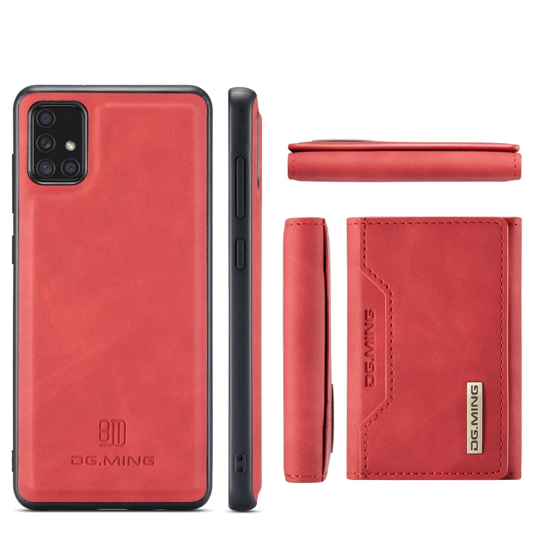 For Samsung Galaxy A71 DG.MING M2 Series 3-Fold Multi Card Bag Back Cover Shockproof Case with Wallet & Holder Function(Red) - Galaxy Phone Cases by DG.MING | Online Shopping UK | buy2fix