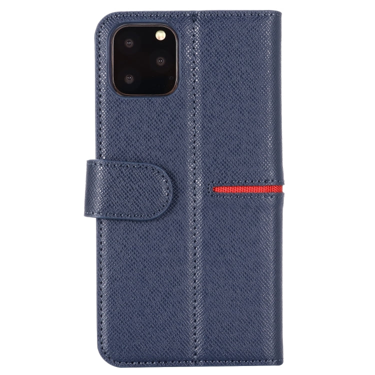 For iPhone 11 GEBEI Top-grain Leather Horizontal Flip Protective Case with Holder & Card Slots & Wallet & Photo Frame(Blue) - iPhone 11 Cases by GEBEI | Online Shopping UK | buy2fix