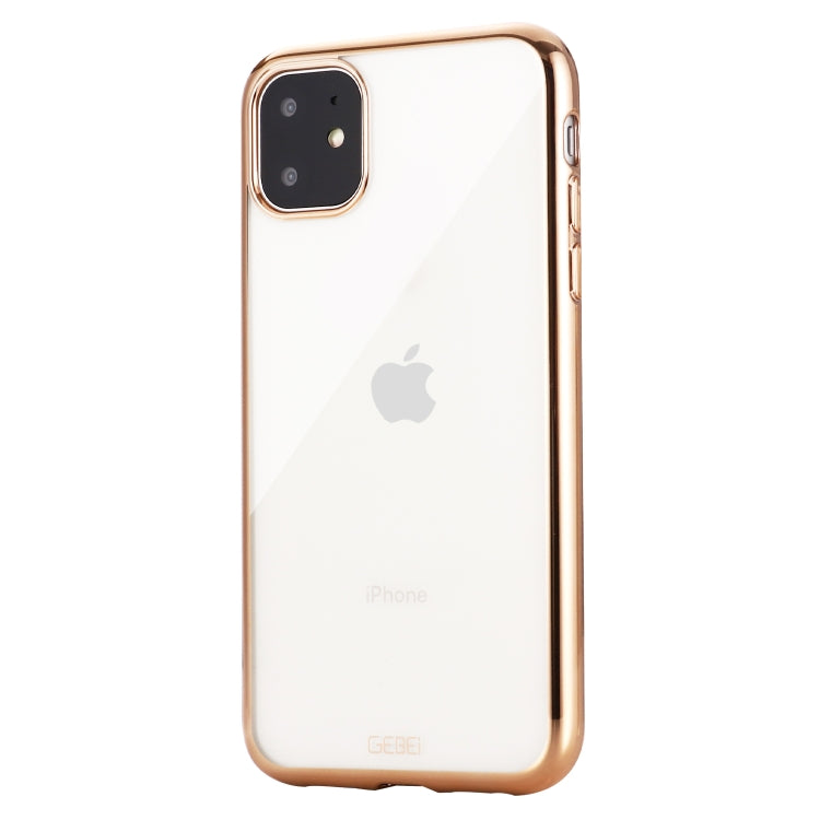 For iPhone 11 Pro GEBEI Plating TPU Shockproof Protective Case(Gold) - iPhone 11 Pro Cases by GEBEI | Online Shopping UK | buy2fix