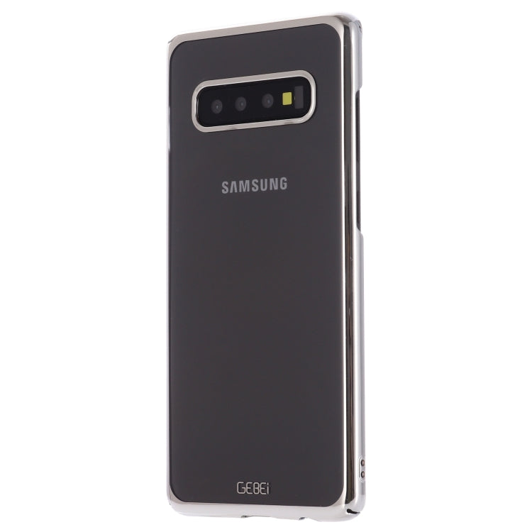 For Galaxy S10+ GEBEI Shockproof  Plating PC Protective Case(Silver) - Galaxy Phone Cases by GEBEI | Online Shopping UK | buy2fix