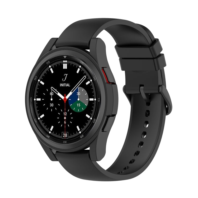 For Samsung Galaxy Watch4 Classic 46mm Half Coverage Hollowed PC Protective Case(Black) - Smart Wear by buy2fix | Online Shopping UK | buy2fix