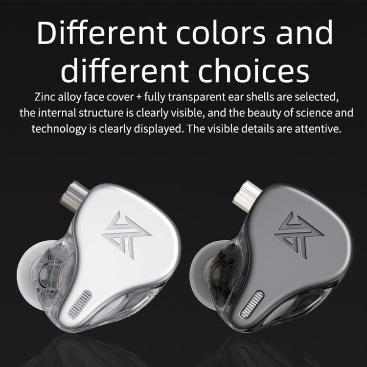 KZ DQ6 3-unit Dynamic HiFi In-Ear Wired Earphone With Mic(Silver) - In Ear Wired Earphone by KZ | Online Shopping UK | buy2fix