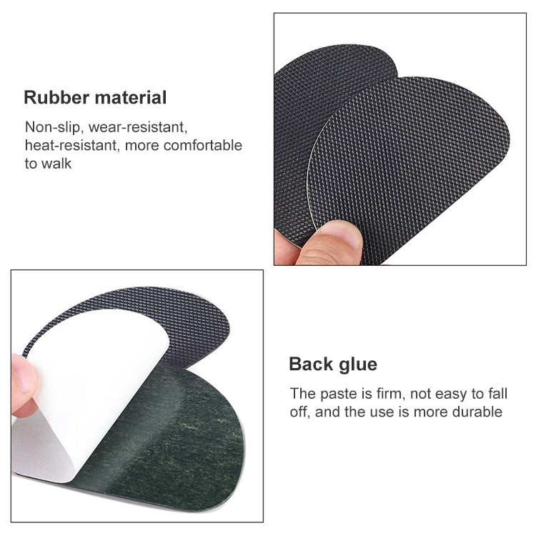 10 PCS 020 Wear-resistant Non-slip Rubber Shoe Bottom Sticker Pads High Heels Forefoot Anti-skid Pad(Black) - Outdoor & Sports by buy2fix | Online Shopping UK | buy2fix