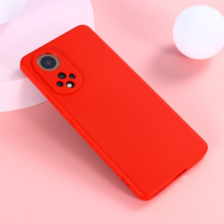 For Huawei Nova 9 Solid Color Liquid Silicone Dropproof Full Coverage Protective Case(Red) - Mobile Accessories by buy2fix | Online Shopping UK | buy2fix