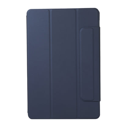 For Xiaomi Pad 5 / Pad 5 Pro Solid Color Magnetic Buckle Horizontal Flip Leather Case with Holder(Dark Blue) - Xiaomi Accessories by buy2fix | Online Shopping UK | buy2fix