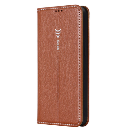 For iPhone 13 GEBEI PU+TPU Horizontal Flip Protective Case with Holder & Card Slots(Brown) - iPhone 13 Cases by GEBEI | Online Shopping UK | buy2fix