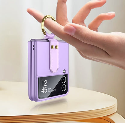 For Samsung Galaxy Z Flip3 5G GKK Ultra-thin PC Full Coverage Phone Flip Case with Ring Holder(Purple) - Galaxy Phone Cases by GKK | Online Shopping UK | buy2fix