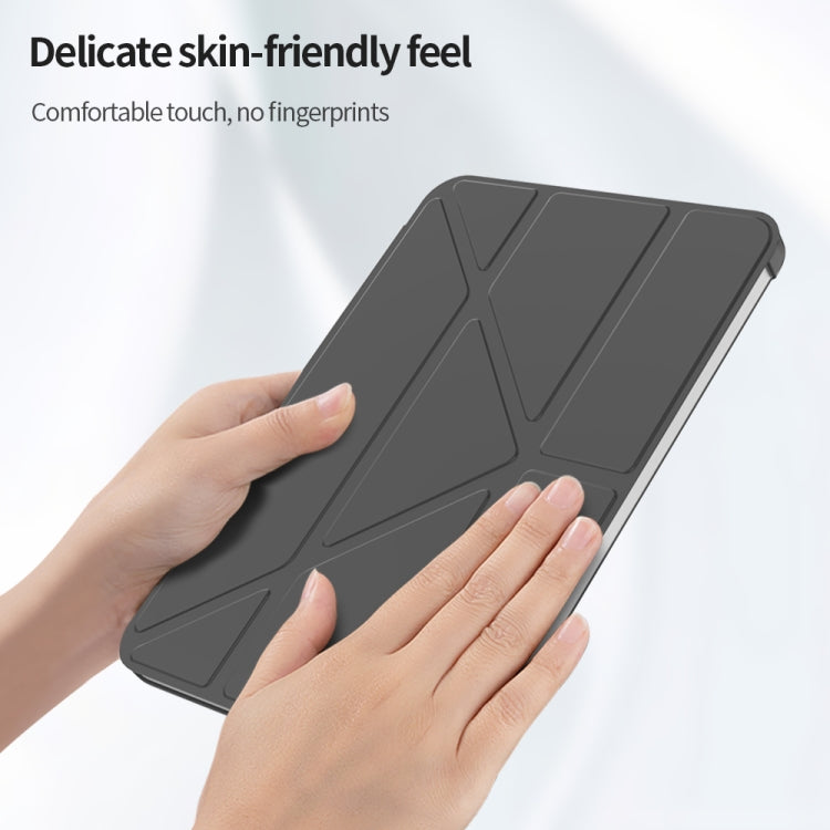 For iPad mini 6 Double-sided Matte Translucent PC Deformation Tablet Leather Case with Holder & Sleep / Wake-up Function(Black) - Apple Accessories by buy2fix | Online Shopping UK | buy2fix