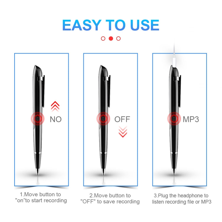 Q9 AI Intelligent High-definition Noise Reduction Conference Recording Pen Voice Control Recorder, Capacity:8GB(Black) - Security by buy2fix | Online Shopping UK | buy2fix